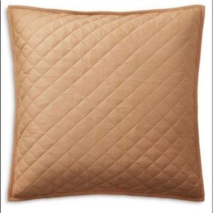 *RALPH LAUREN Cromwell Cotton Quilted Euro Sham. Color: Camel